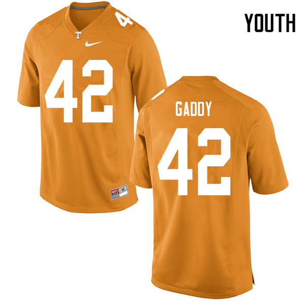 Youth #42 Nyles Gaddy Tennessee Volunteers College Football Jerseys Sale-Orange
